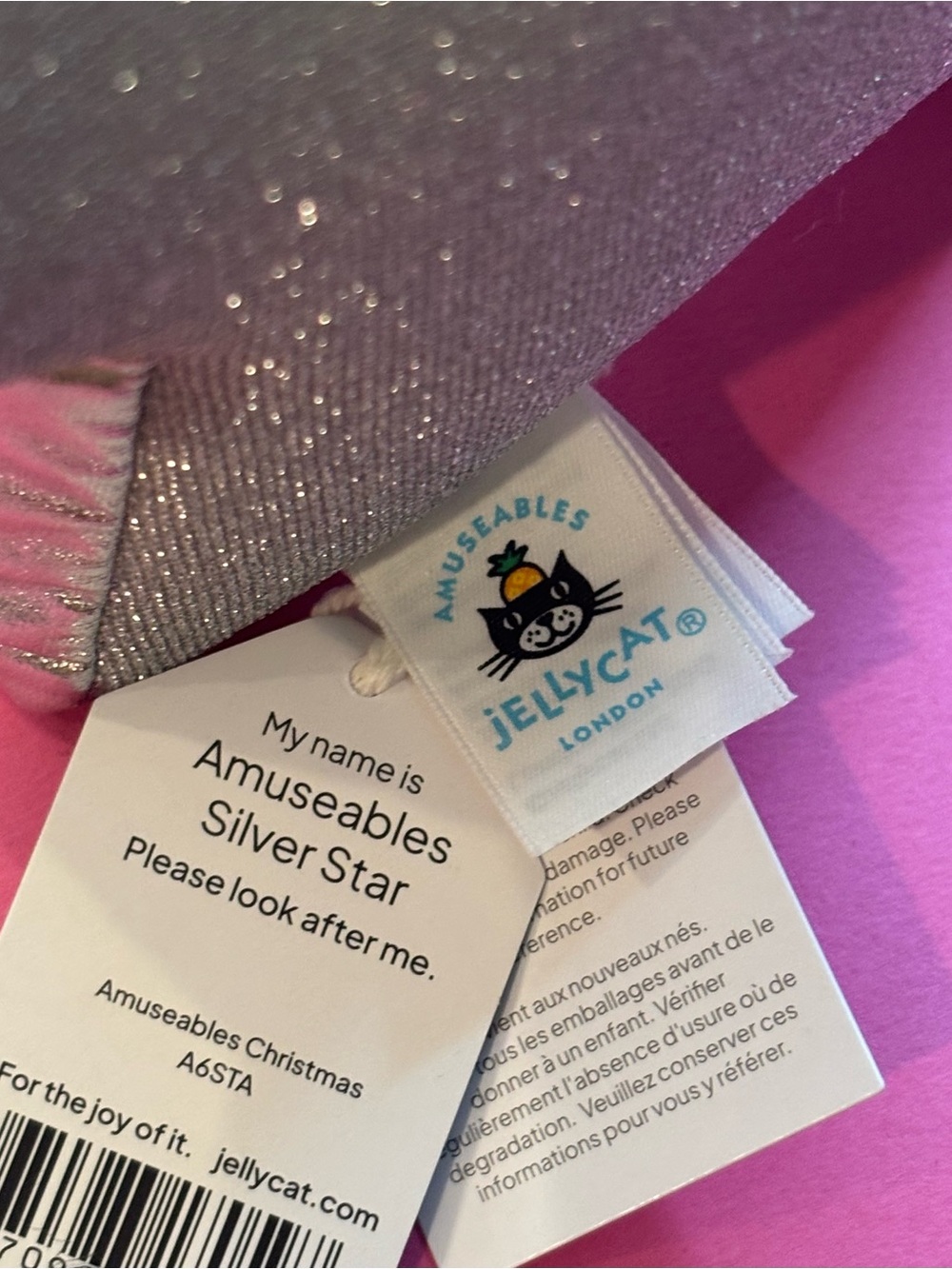 Jellycat Amuseables Silver Star BNWT AUTHENTIC Price is Firm - Picture 5 of 6